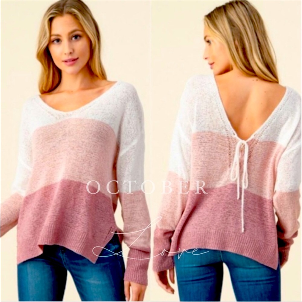 Stunning🌸Pink/white sweater perfect 4 cool days🌸
